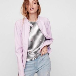 Express minus the leather Lilac biker jacket